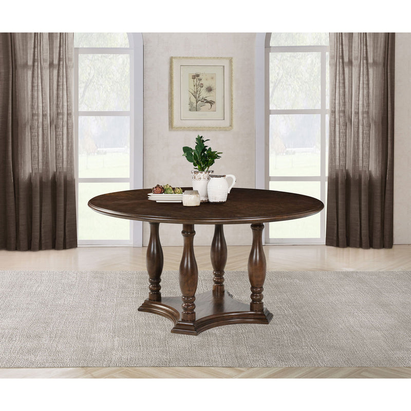 Claire - Round Pedestal Dining Table - Brown