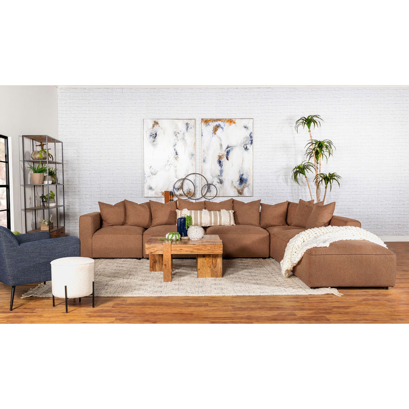 Colleen - 6 Piece Modular Sectional With Tight Seats - Terracotta