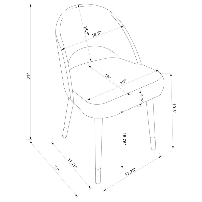 Arched Back Dining Chairs (Set of 2)