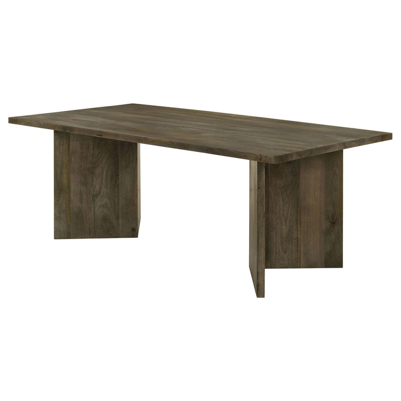 Roman - Rectangular Double V Leg Dining Table - Brown